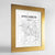 Framed Ann Arbor Map Art Print 24x36" Gold frame Point Two Design Group