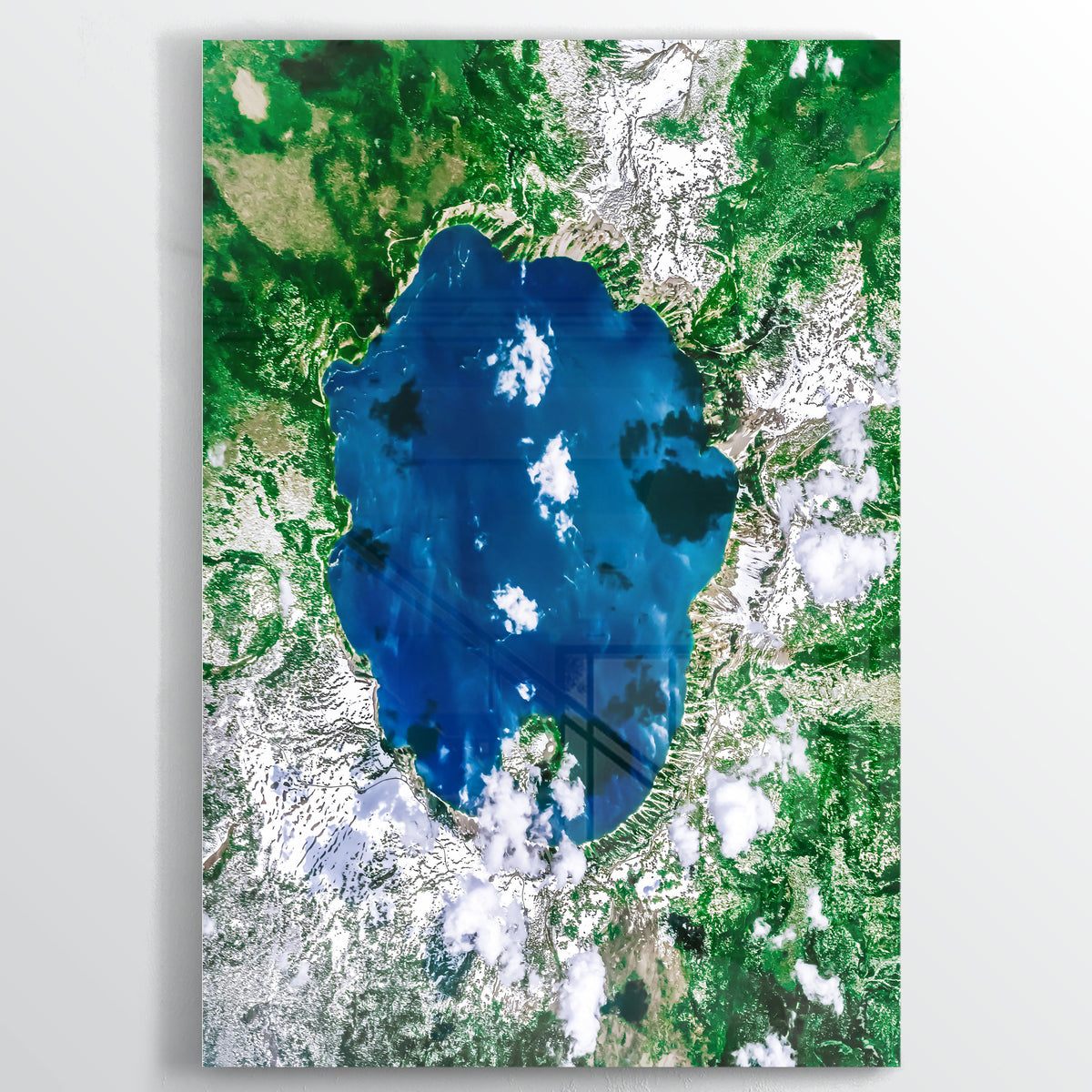 Crater Lake Earth Photography - Floating Acrylic Art - Point Two Design