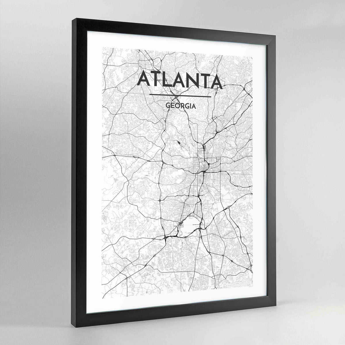 Atlanta Map Art Print - Framed
