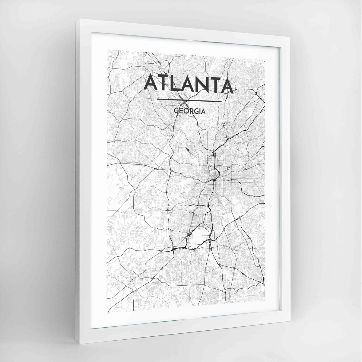 Atlanta Map Art Print - Framed