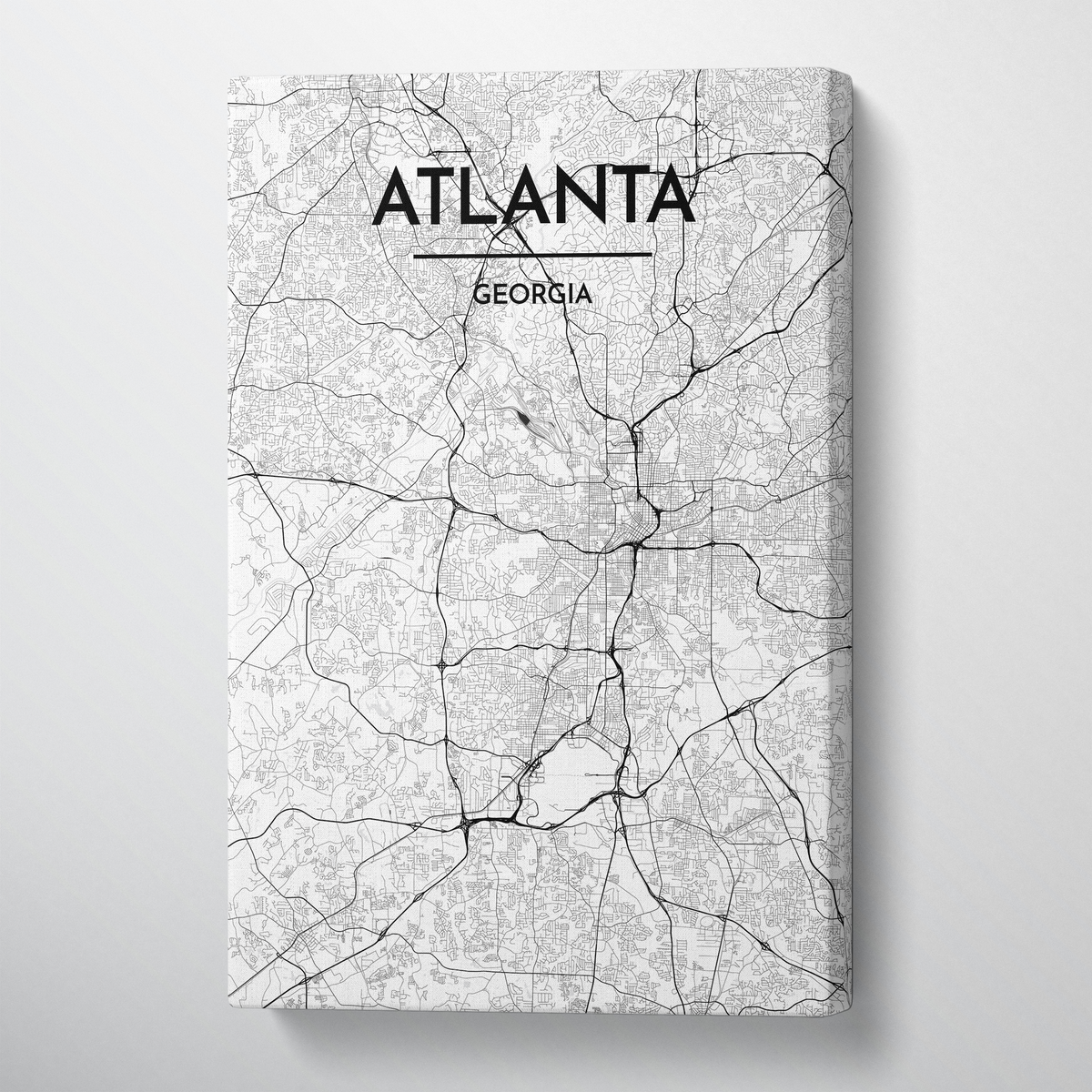 Atlanta Map Canvas Wrap - Point Two Design
