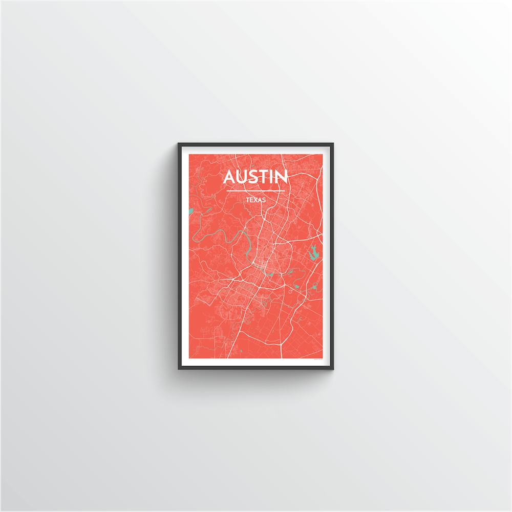 Austin Map Art Print - Point Two Design