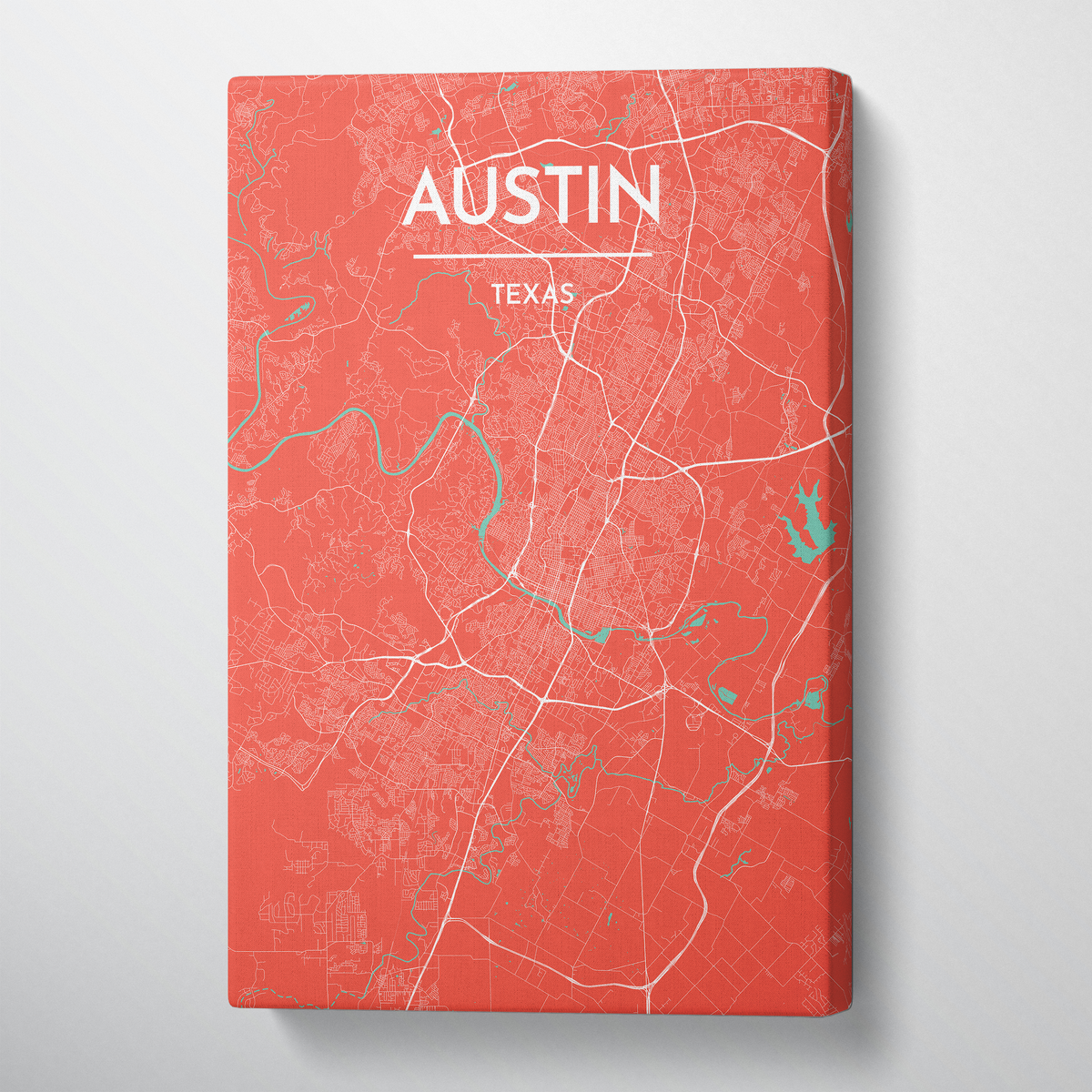 Austin Map Canvas Wrap - Point Two Design