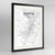 Framed Austin Map Art Print 24x36" Contemporary Black frame Point Two Design Group