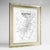Framed Austin Map Art Print 24x36" Champagne frame Point Two Design Group