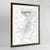 Framed Austin Map Art Print 24x36" Contemporary Walnut frame Point Two Design Group