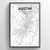 Austin Map Art Print - Point Two Design