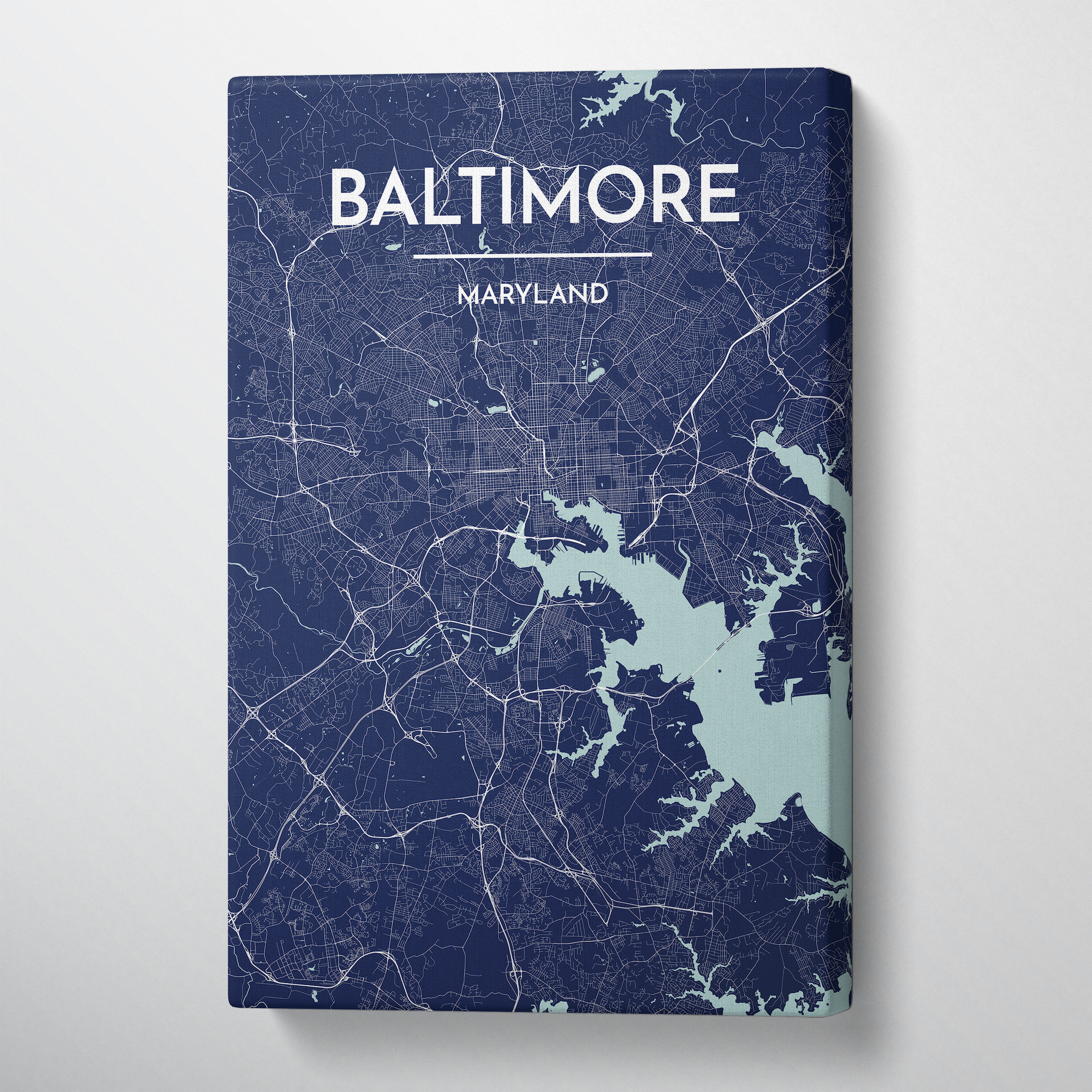 Baltimore Map Canvas Wrap - Point Two Design