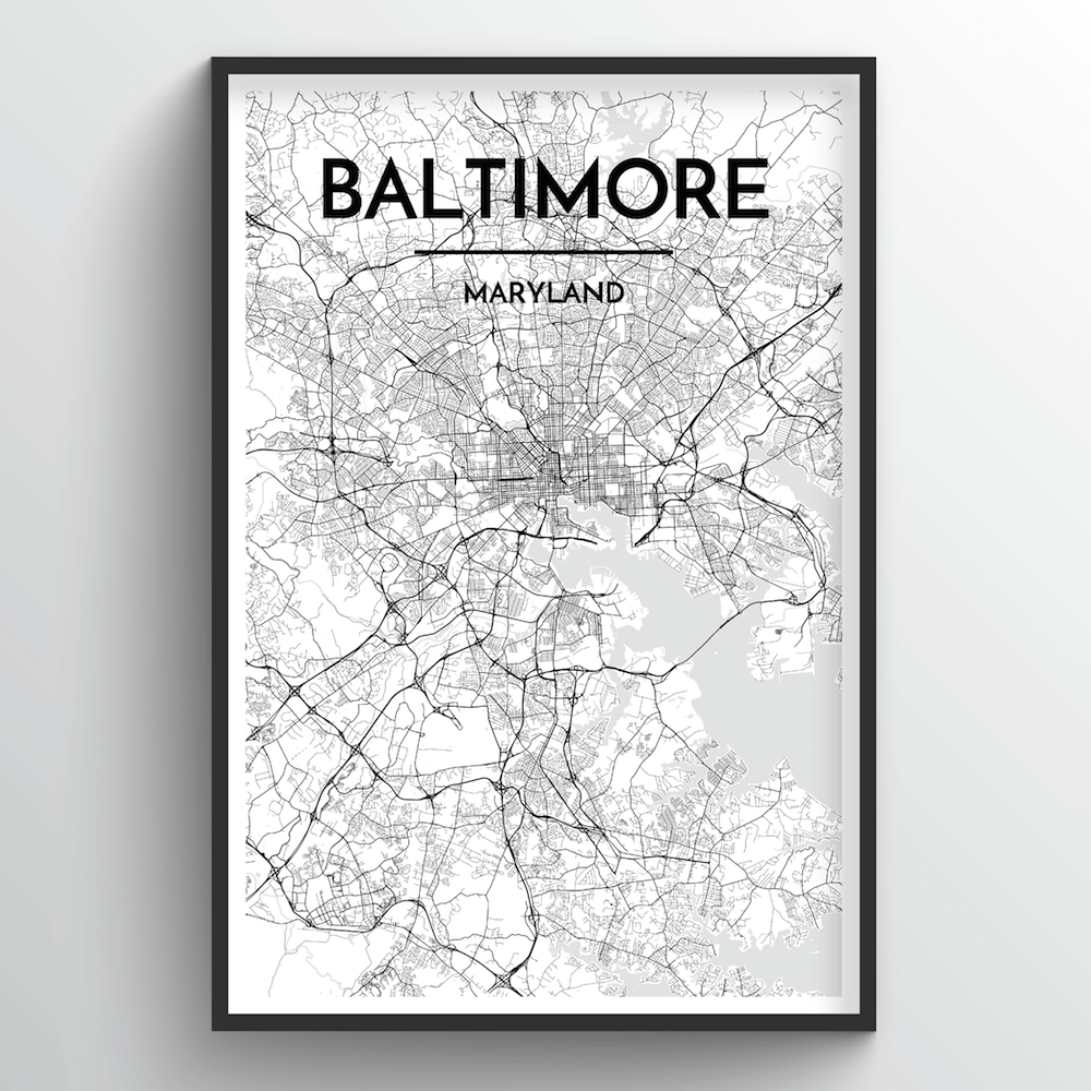 Baltimore Map Art Print - Point Two Design