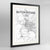 Framed Baton Rouge Map Art Print 24x36" Contemporary Black frame Point Two Design Group