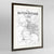 Framed Baton Rouge Map Art Print 24x36" Contemporary Walnut frame Point Two Design Group