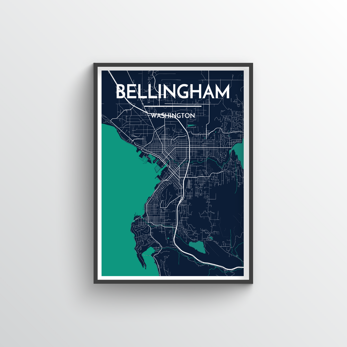 Bellingham Map Art Print - Point Two Design
