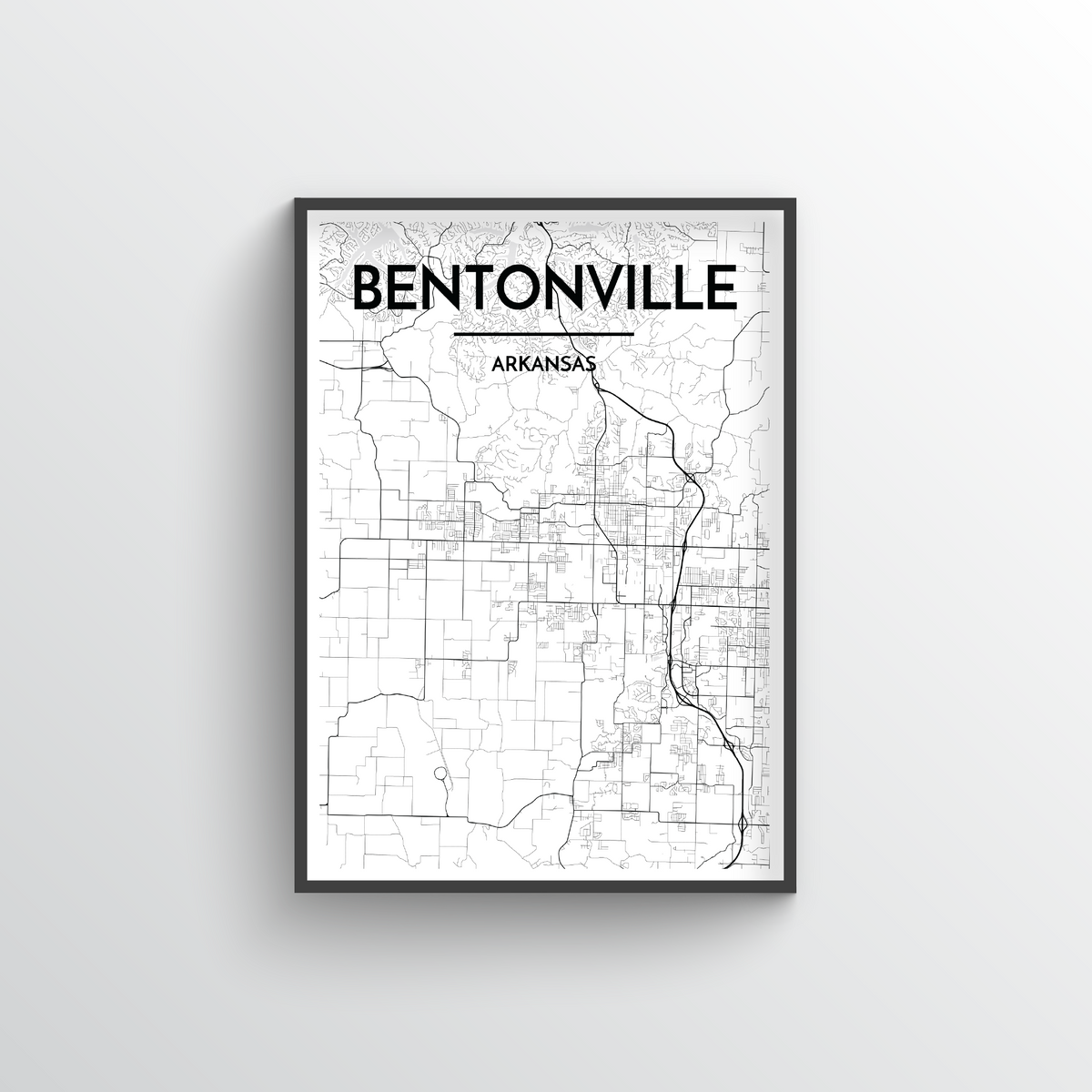 Bentonville Map Art Print - Point Two Design