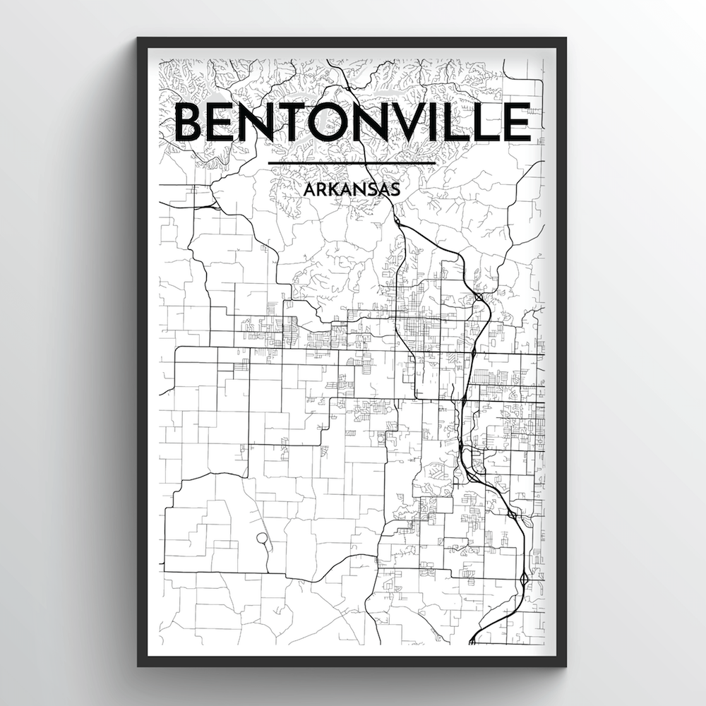Bentonville Map Art Print - Point Two Design