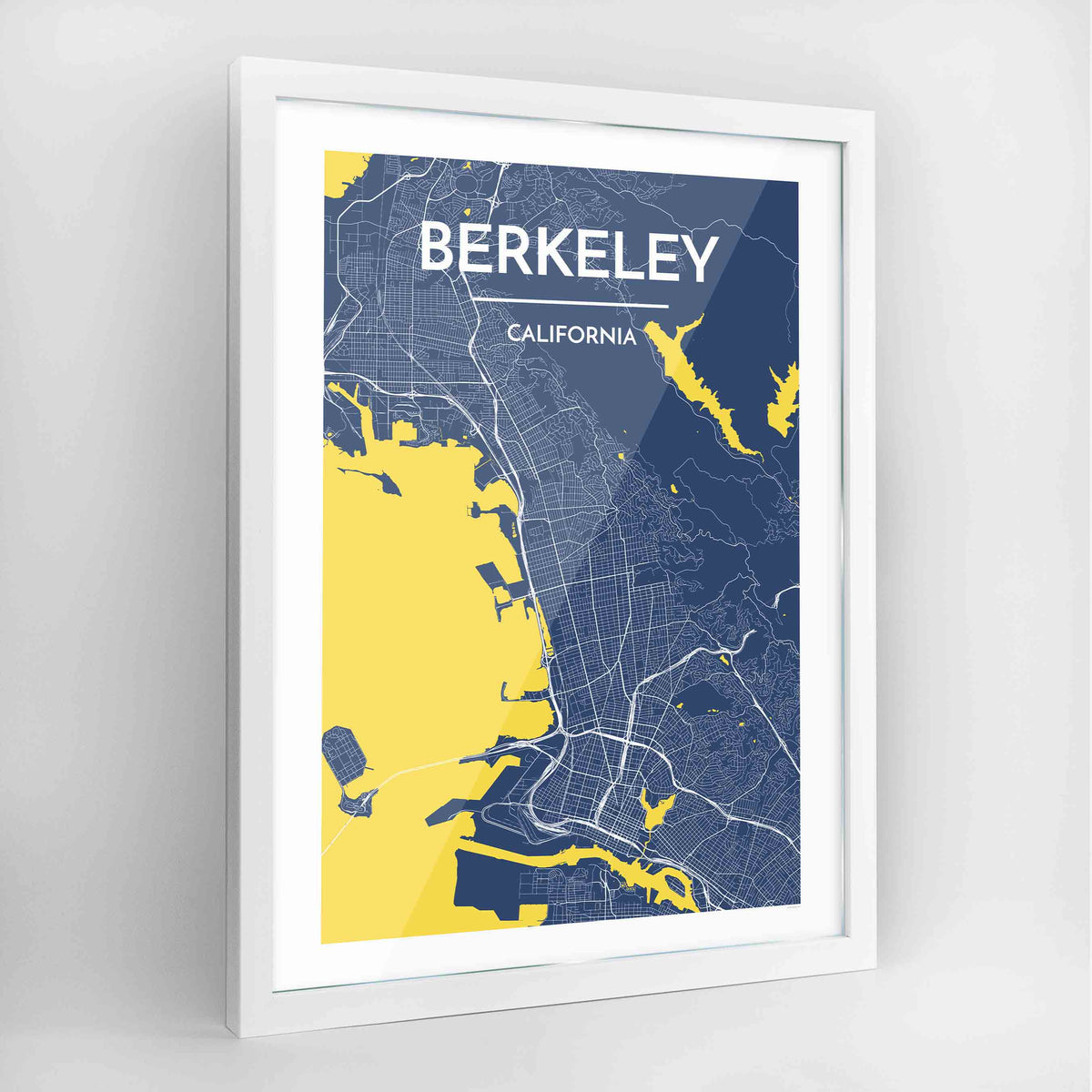 Berkeley Map Art Print - Framed