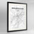 Framed Birmingham - Alabama Map Art Print 24x36" Contemporary Black frame Point Two Design Group