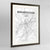 Framed Birmingham - Alabama Map Art Print 24x36" Contemporary Walnut frame Point Two Design Group
