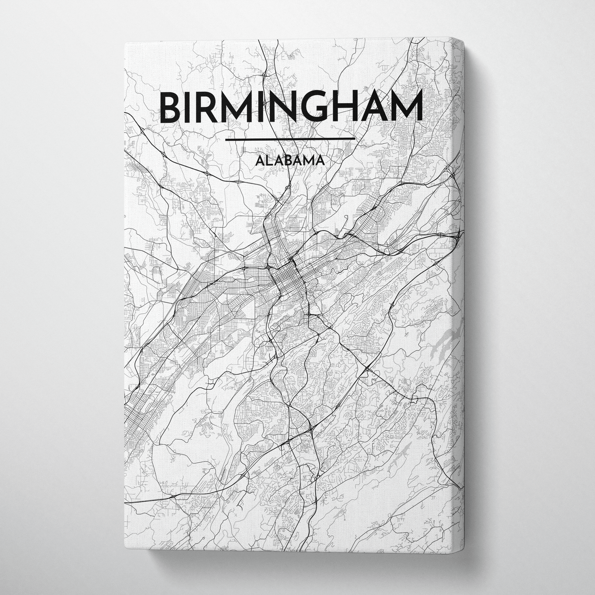 Birmingham, Alabama Map Canvas Wrap - Point Two Design