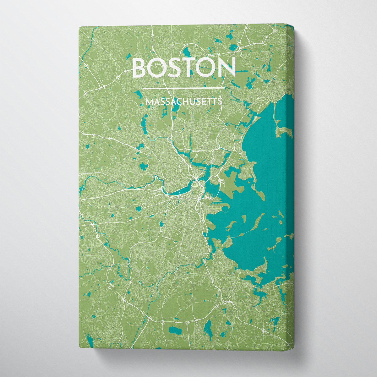 Boston Map Canvas Wrap - Point Two Design