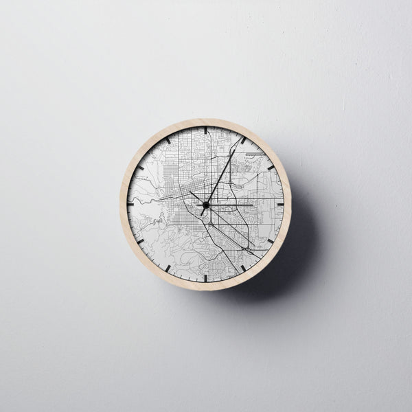 Boulder Modern Wall Clocks - City Map Wall Clocks - Point Two Design