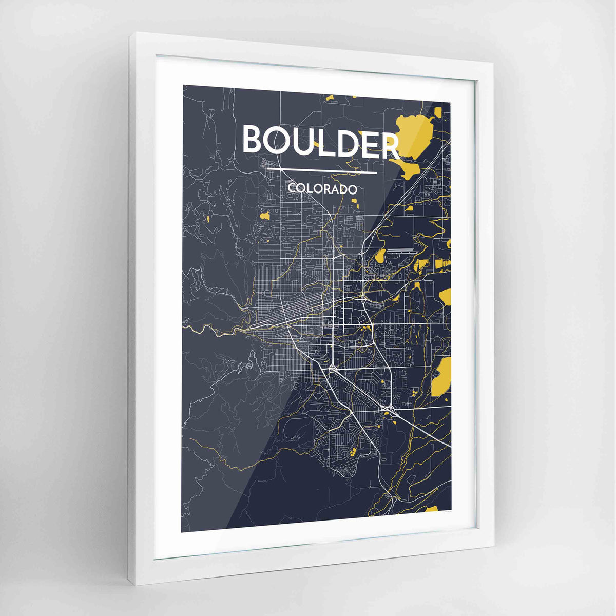 Boulder Map Art Print - Framed