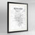 Framed Boulder Map Art Print 24x36" Contemporary Black frame Point Two Design Group