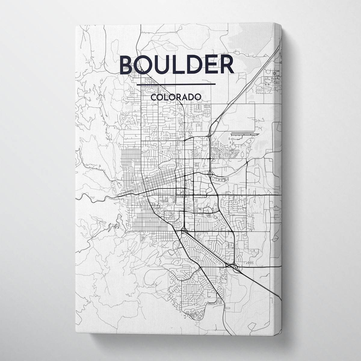 Boulder Map Canvas Wrap - Point Two Design