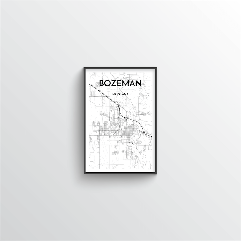 Bozeman Map Art Print - Point Two Design