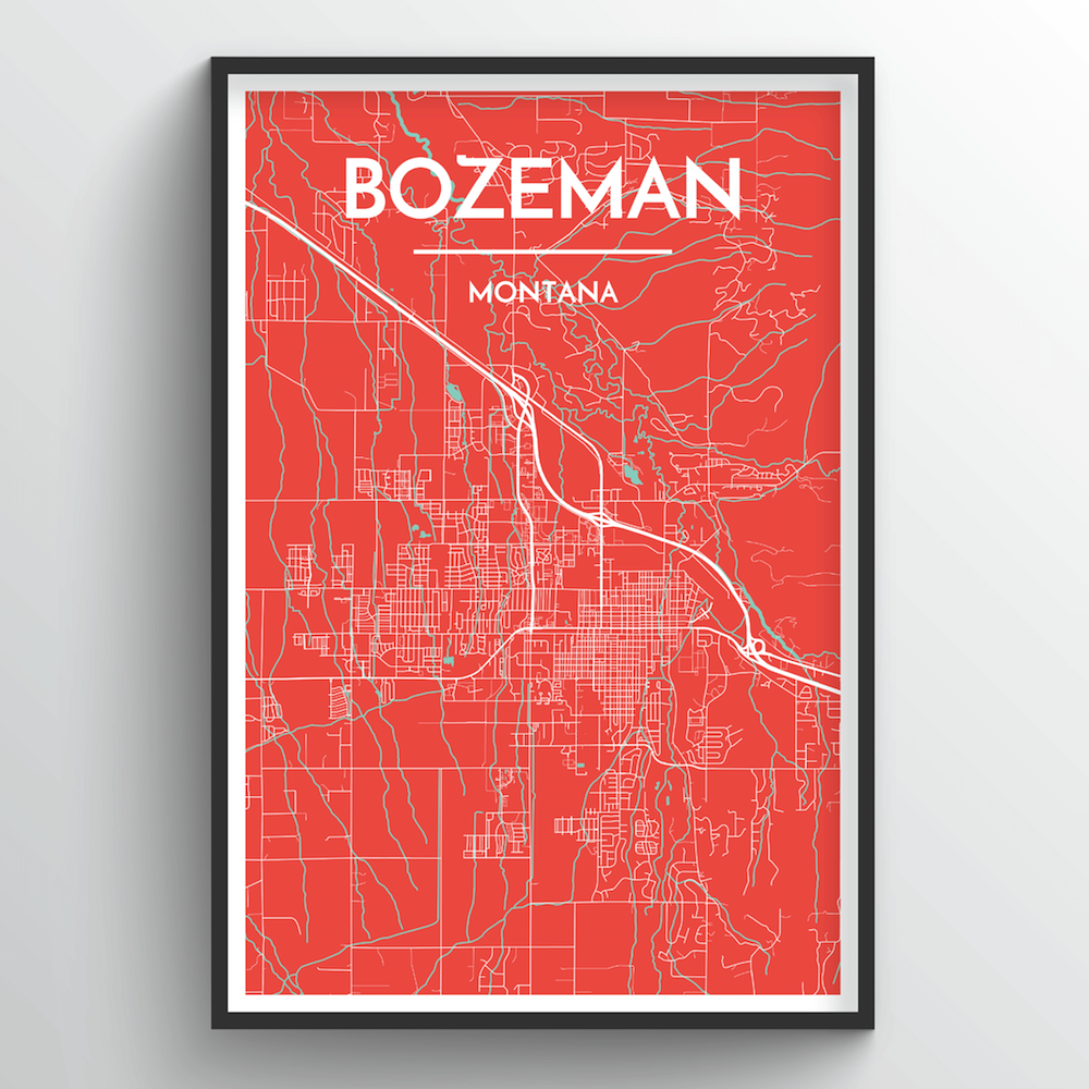 Bozeman Map Art Print - Point Two Design