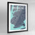 Framed Brooklyn Map Art Print - Point Two Design