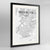 Framed Brooklyn Map Art Print 24x36" Contemporary Black frame Point Two Design Group