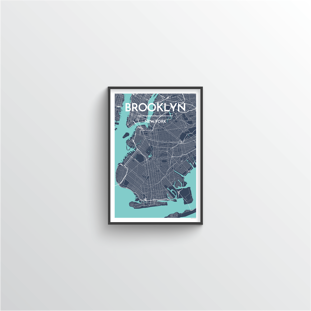 Brooklyn Map Art Print - Point Two Design