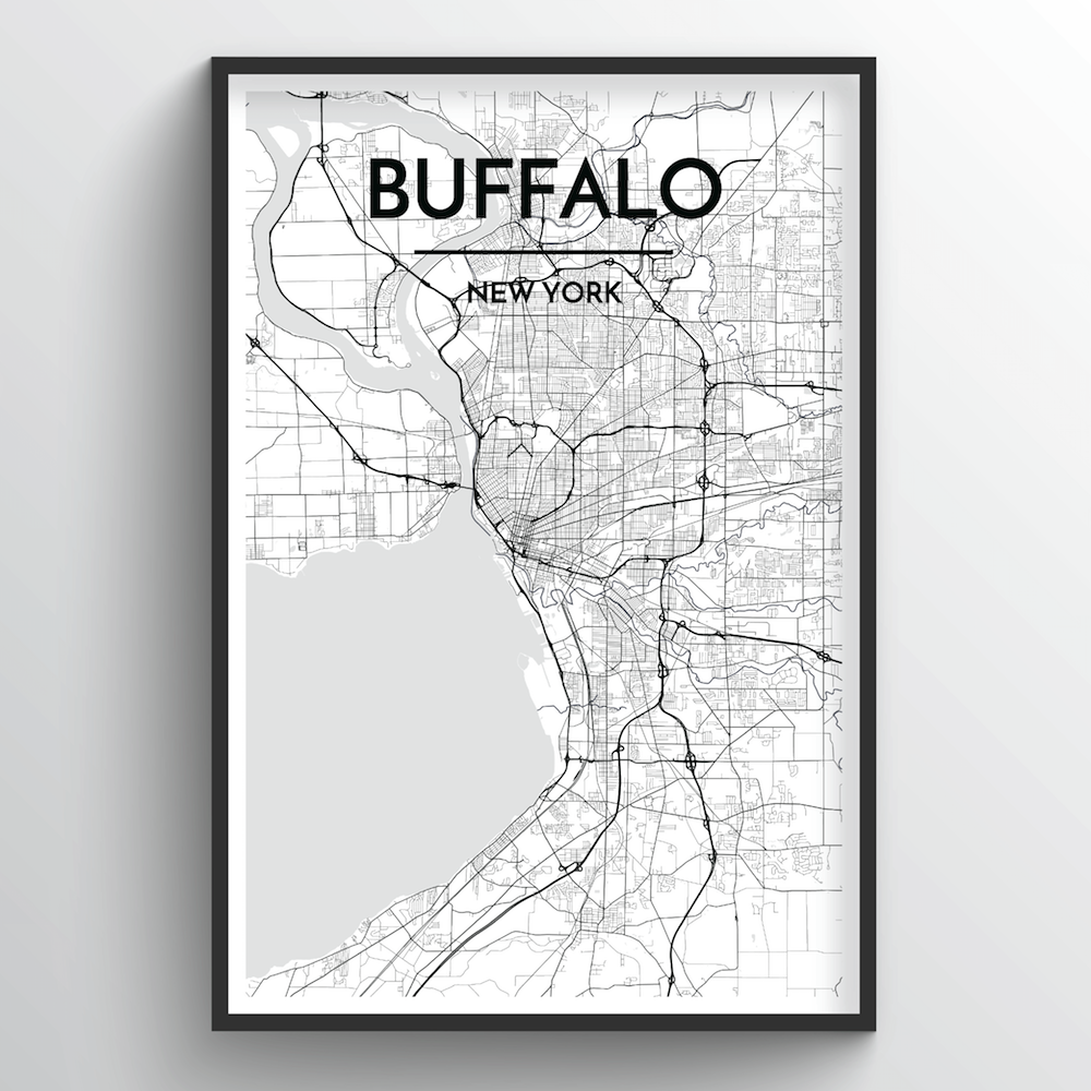 Buffalo Map Art Print - Point Two Design