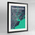 Framed Charleston Map Art Print 24x36" Contemporary Black frame Point Two Design Group