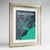Framed Charleston Map Art Print 24x36" Champagne frame Point Two Design Group