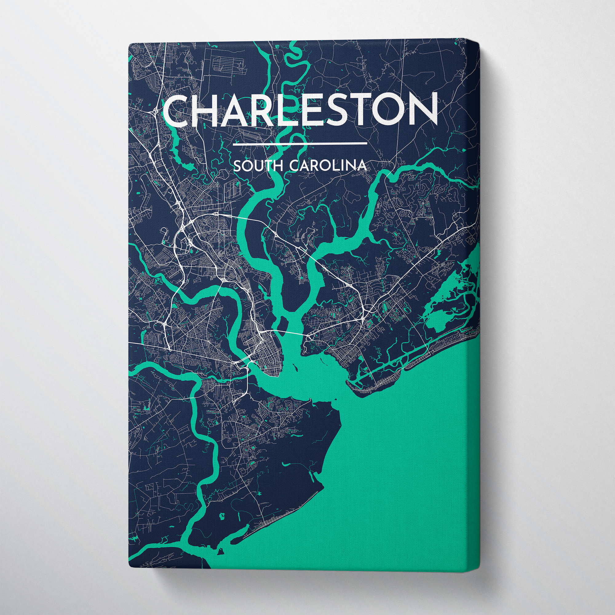 Charleston Map Canvas Wrap - Point Two Design