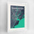 Framed Charleston Map Art Print 24x36" Contemporary White frame Point Two Design Group