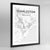 Charleston Map Art Print - Framed