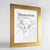 Framed Charleston Map Art Print 24x36" Gold frame Point Two Design Group