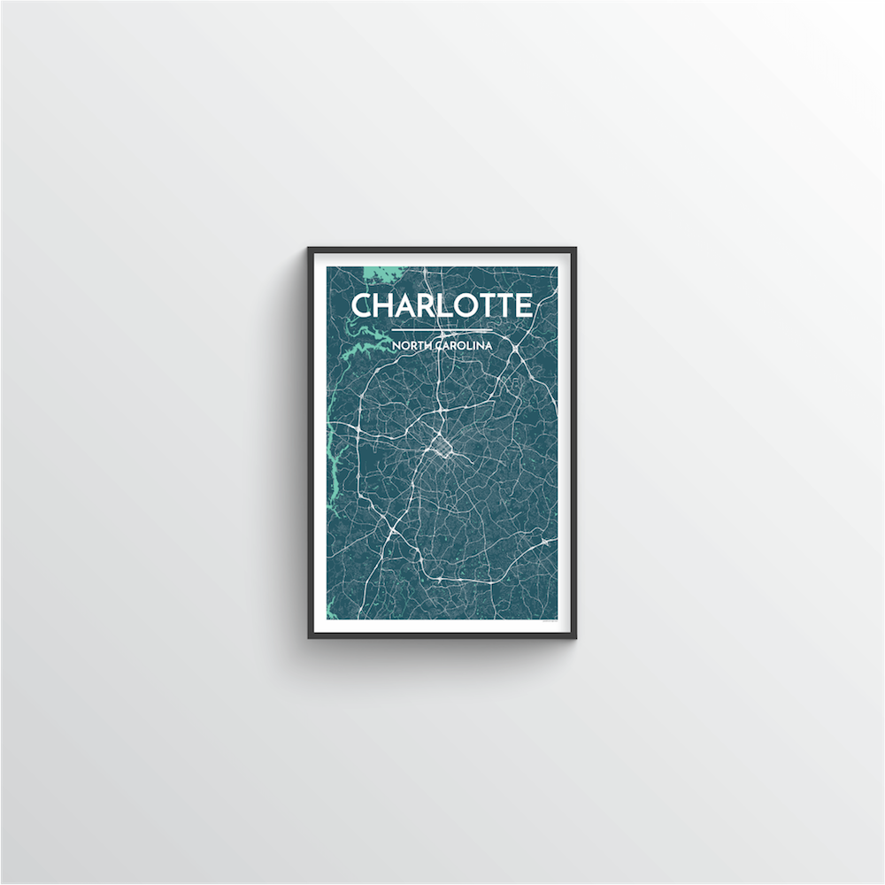 Charlotte Map Art Print - Point Two Design