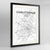 Framed Charlottesville Map Art Print 24x36" Contemporary Black frame Point Two Design Group