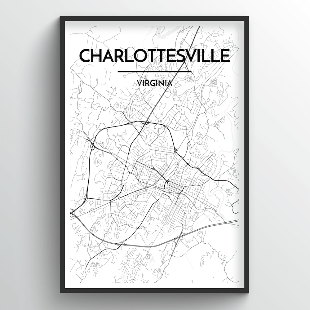 Charlottesville Map Art Print - Point Two Design