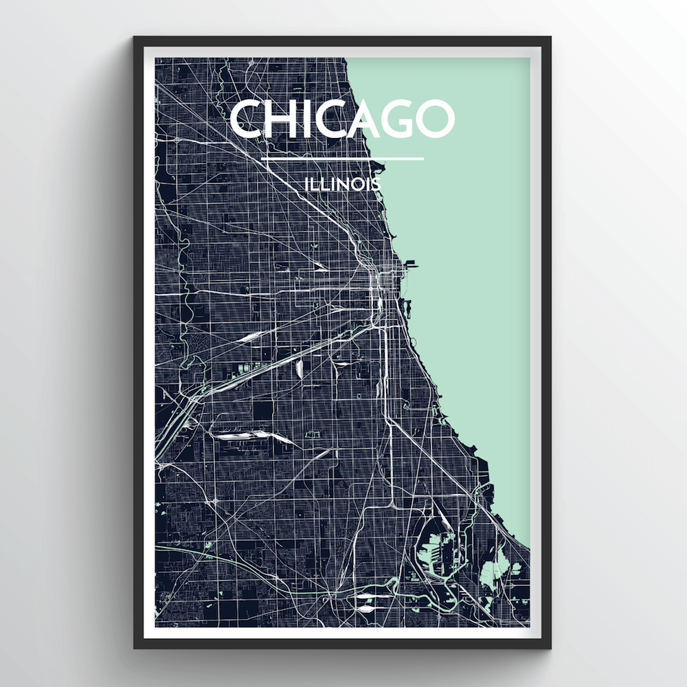 Chicago Map Art Print - Point Two Design