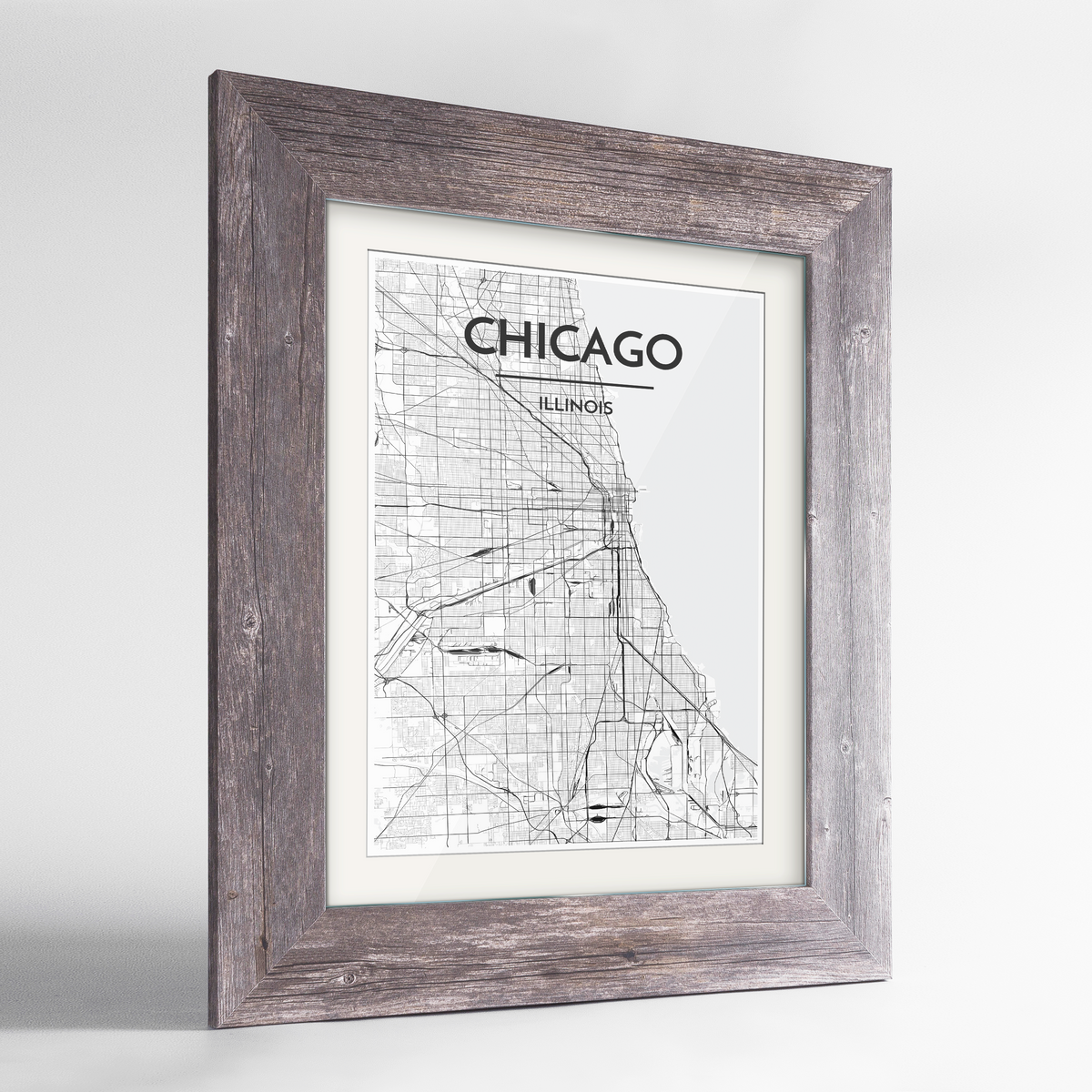 Chicago Map Art Print - Framed