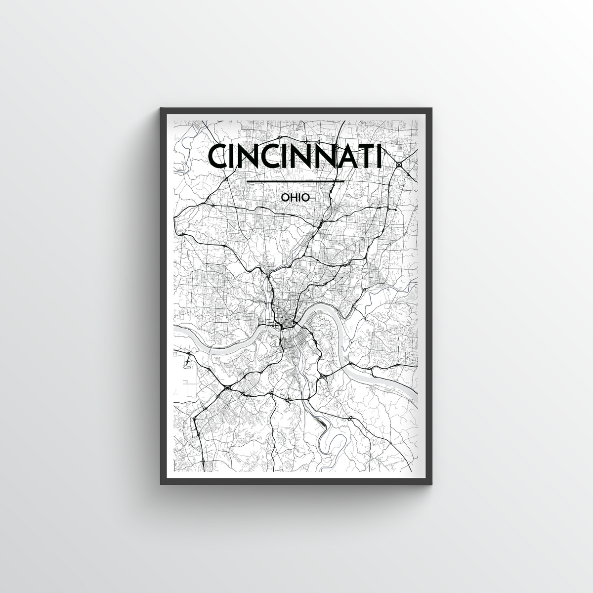 Cincinnati Map Art Print