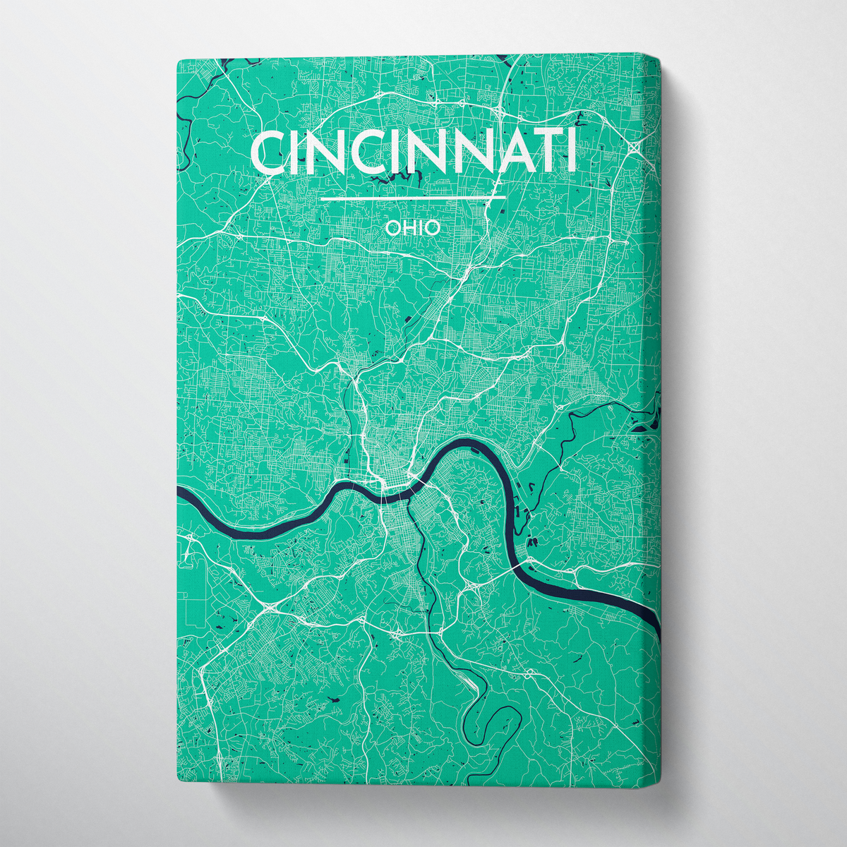 Cincinnati Map Canvas Wrap - Point Two Design