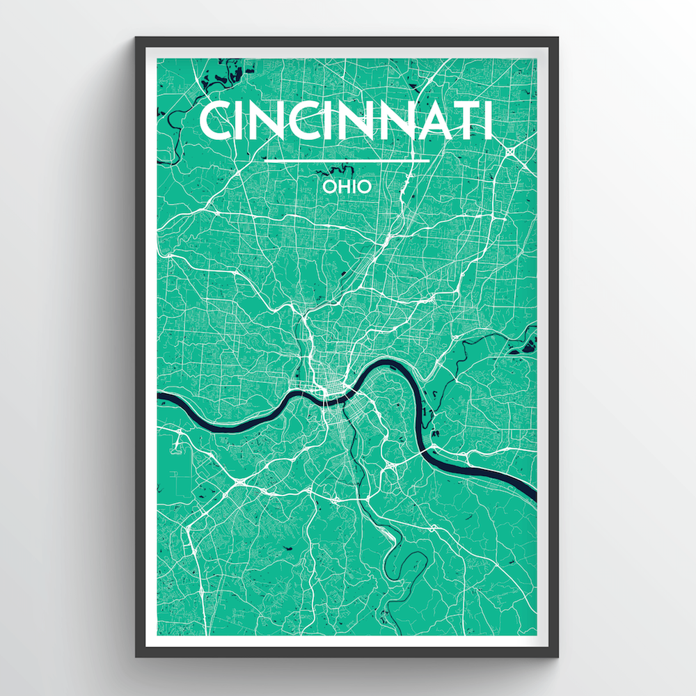 Cincinnati Map Art Print - Point Two Design