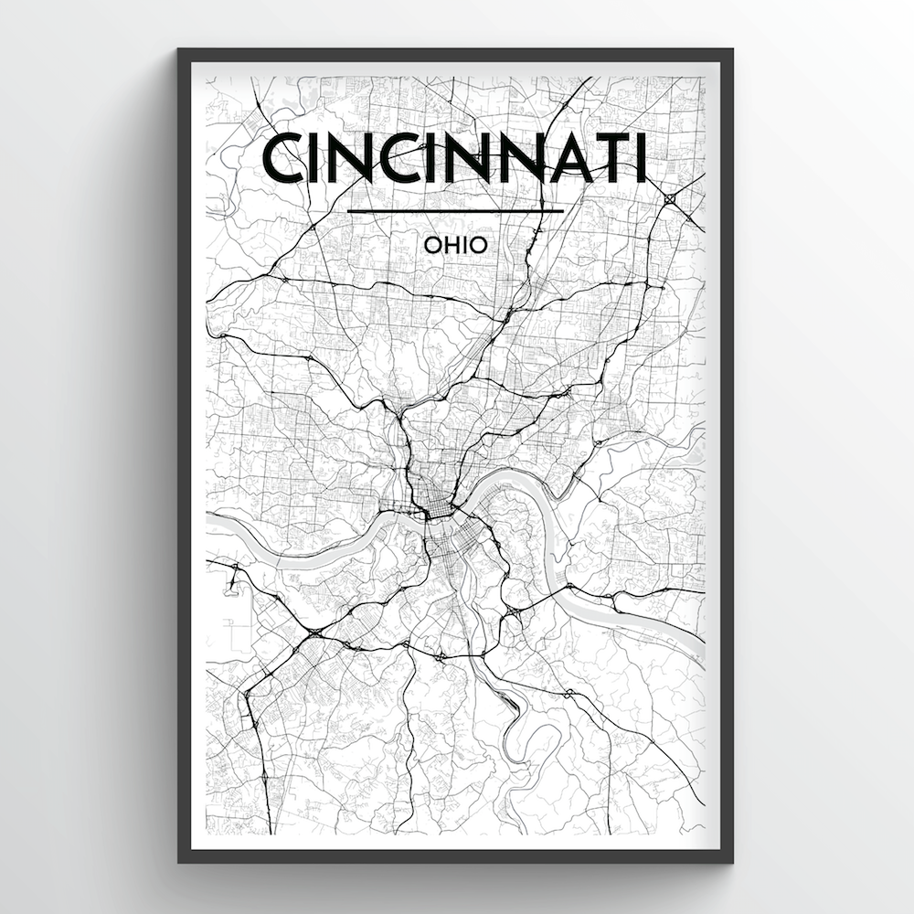 Cincinnati Map Art Print