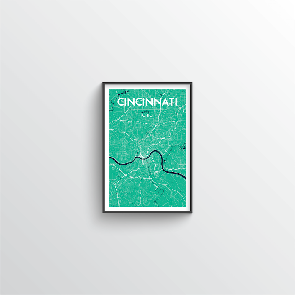Cincinnati Map Art Print - Point Two Design