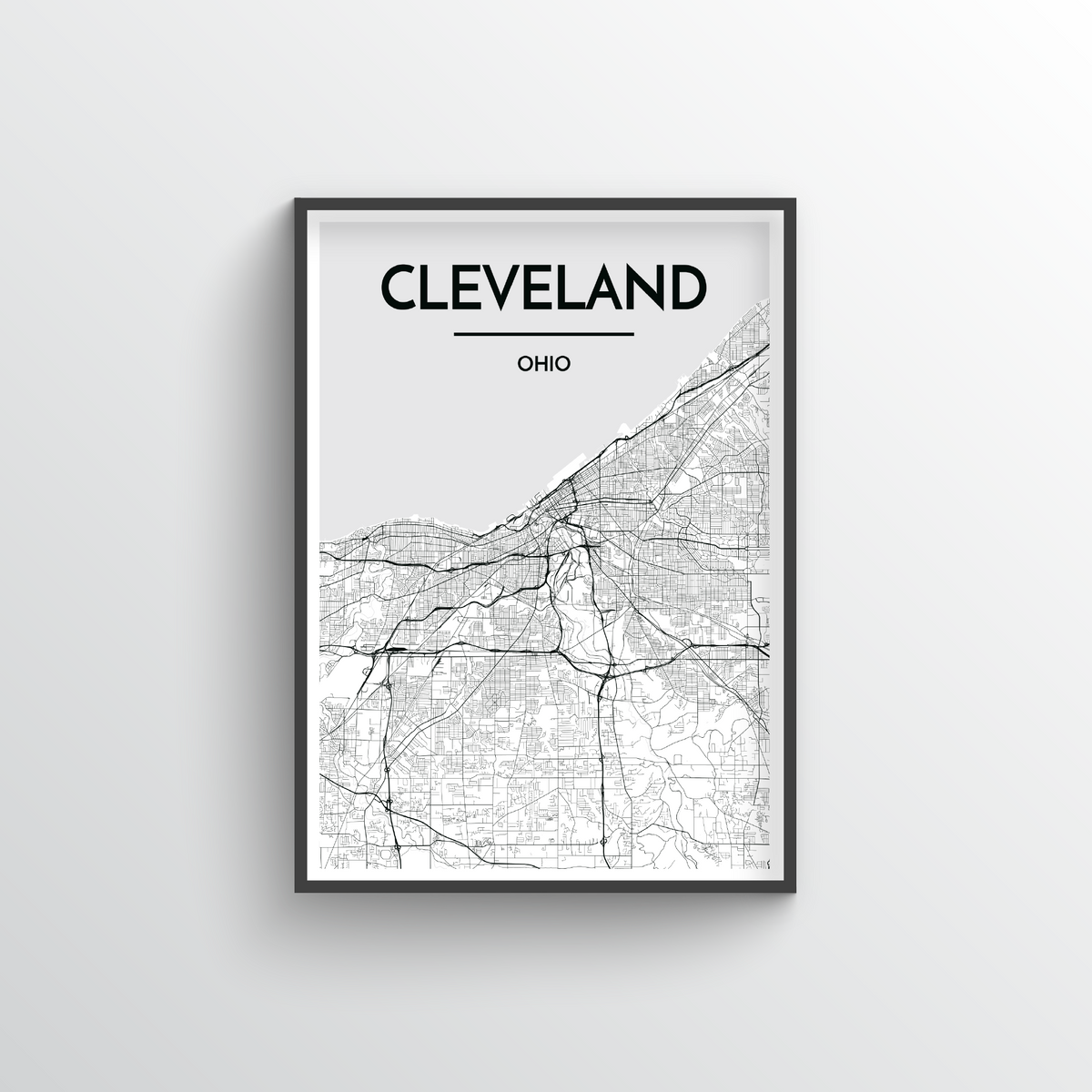 Cleveland Map Art Print - Point Two Design